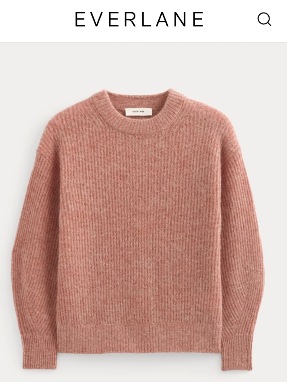 NWOT Everlane Cocoon Crew Alpaca Sweater - Dusty Rose Sz XS - Picture 2 of 13